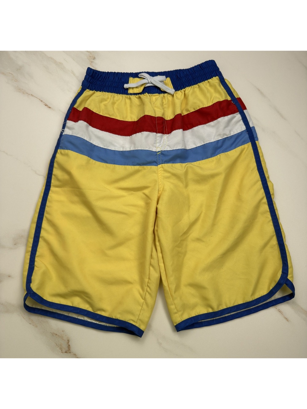 Kidpik Yellow Colorblock Swim Trunks - Boys XXL